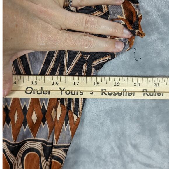 Vintage Dress Womens 10 Medium Geometric Brown Black 1970s Retro Boho READ - Picture 4 of 12